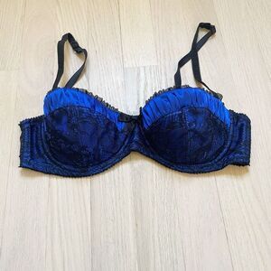 BUY 1 GET 1 FREE Jezebel 34d lace pin up lingerie bra royal blue  black